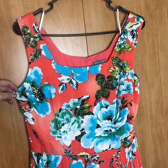 Rabbit Rabbit Rabbit Designs floral dress. Pink with blue yellow floral print - Picture 3 of 8